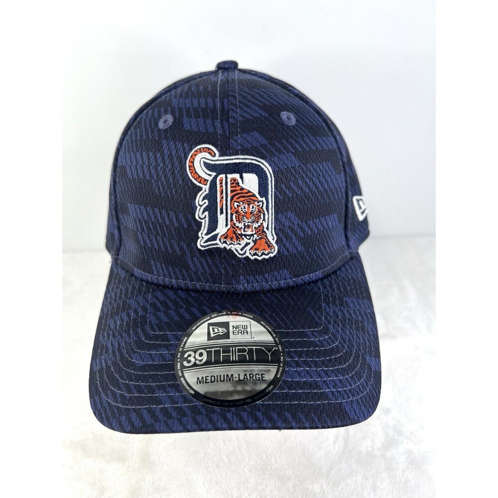 Detroit Tigers MLB New Era 39thirty Flex Fit Hat Size Medium-Large Blue New